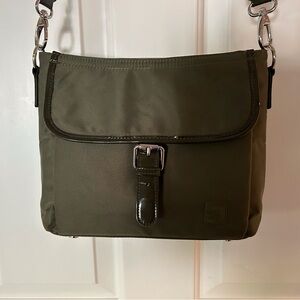 Chic Olive Crossbody Bag with Buckle